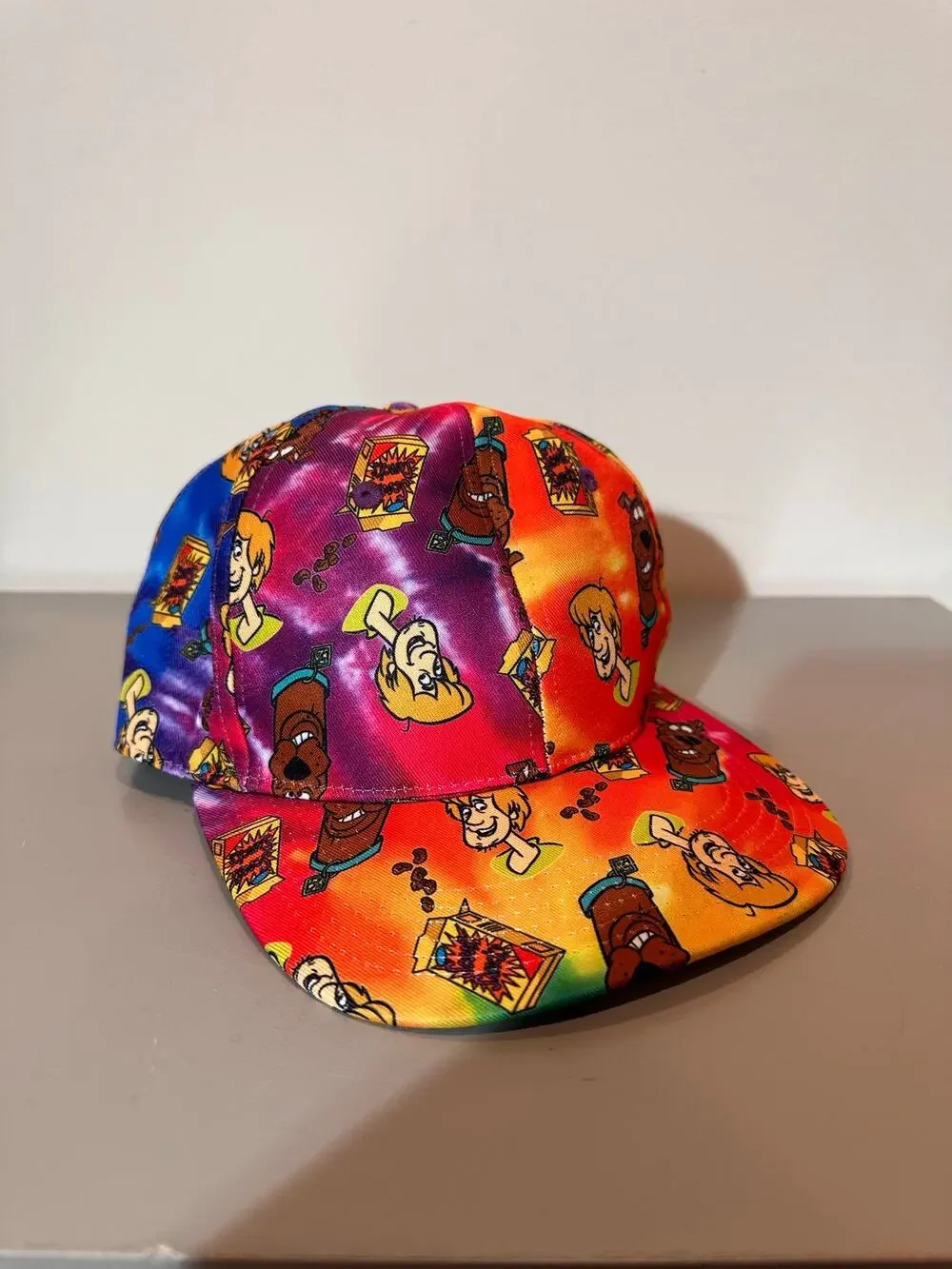 Scooby-Doo Shaggy Scooby Snacks Tie Dye All Over Print Snapback Hat Cap OSFM